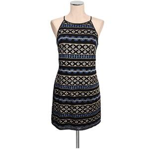 WHITE HOUSE BLACK MARKET Metallic Embroidered Dress 6P Petite 6